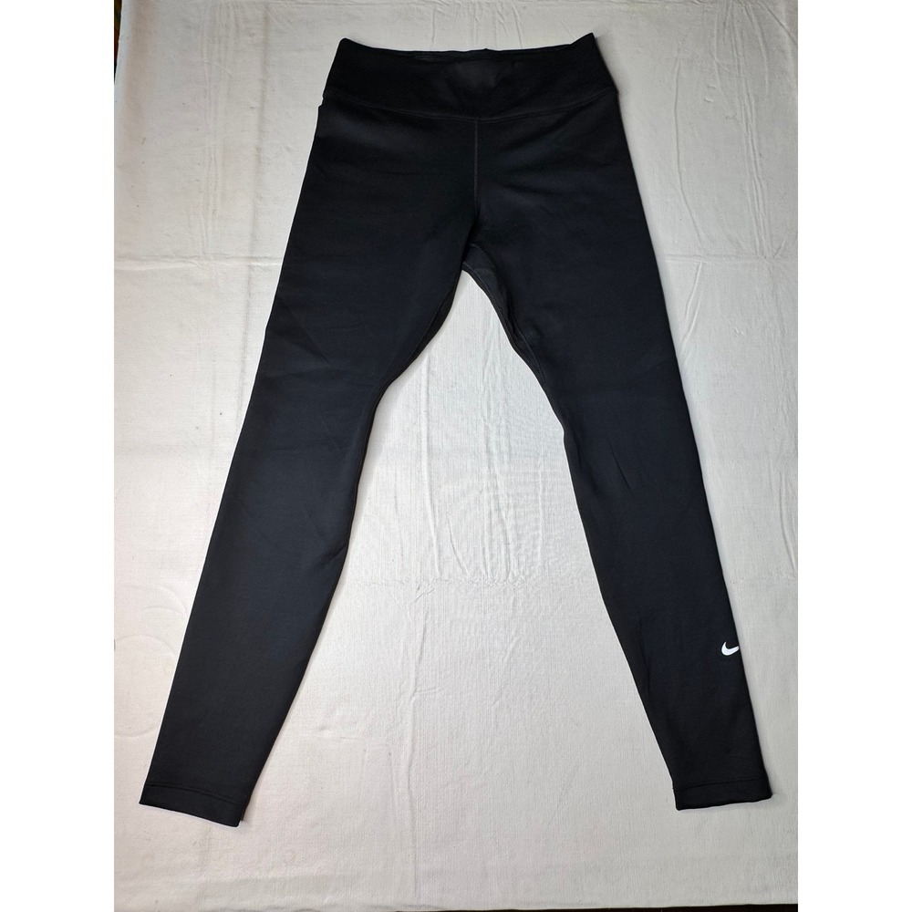 Nike Therma-FIT Womens Training Leggings Black Fleece Lined Tights Medium Tall